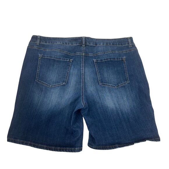 Maurices Womens Denim Bermuda Shorts Size 22W Blue Stretch Casual Cotton Blend - Picture 8 of 10